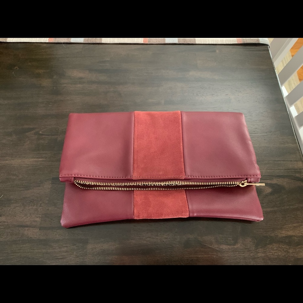 Burgundy clutch